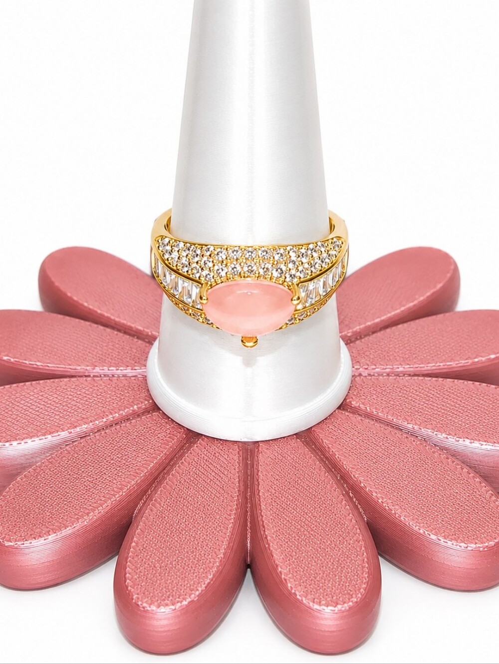 Bomb Party NWT Ring  Size 9  Lab Created Rose Quartz